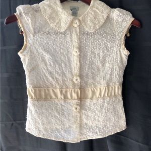 Anthropologie Odille blouse w/ silk & crochet sz 2